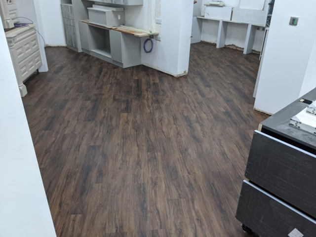 Luxury Vinyl Tiles Fitted in Kitchen Showroom