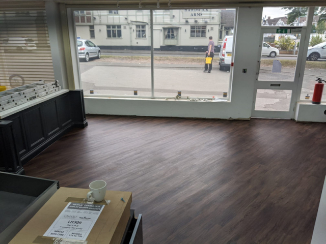 Luxury Vinyl Tiles Fitted in Kitchen Showroom