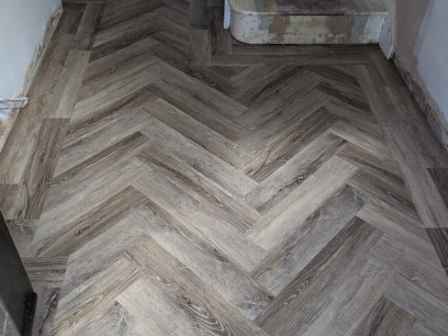 Herringbone Pattern Luxury Vinyl Tiles fitted in Mickleover Derby